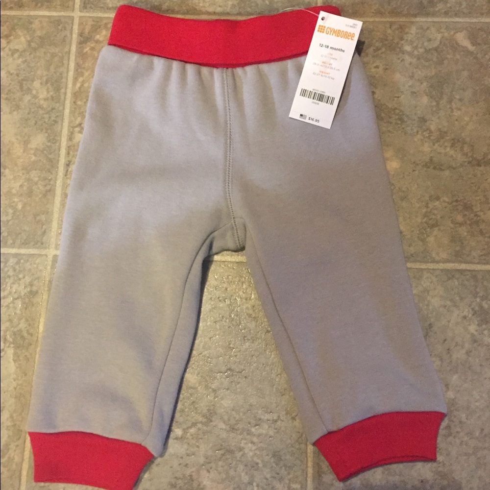 SOLD NWT Gymboree Warm Sweatpants 12-18m Red/Gray